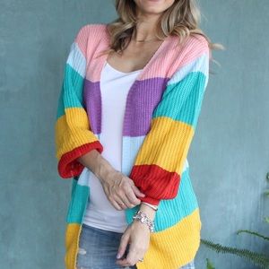 New rainbow stripe cardigan